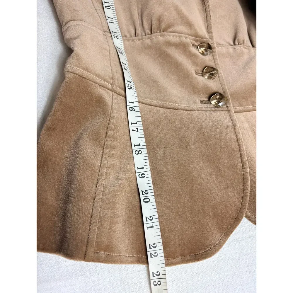 Laundry by Shelli Segal Tan Velvet Blazer Size 8 - Picture 9 of 9